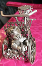 Vintage retro Geburt Figur Baby Nuckelflasche auf Fahrrad creazioni italy F.G.B.