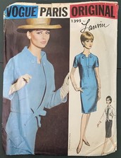Rare 1960’s Vintage Vogue Paris 1395 Lanvin Sewing Pattern Dress Jacket 34” bust