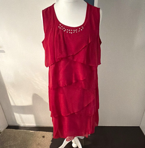 Damenkleid rot ärmellos