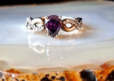 Ring Silber 925  Zirkonia lila