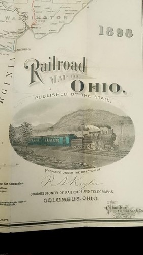 1898 railroad map - map, ohio