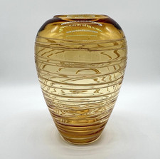 (1) Vintage Murano Glas Vase Fulvio Bianconi Venini Bernsteinfarben Braun 1970er