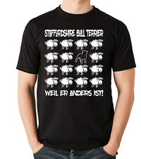 T-Shirt BLACK SHEEP - STAFFORDSHIRE BULL TERRIER Hund Druck digital Siviwonder