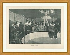 Im Cirkus L. Simon Artisten Balancieren Zirkus Seiltänzerin Holzstich C 1366