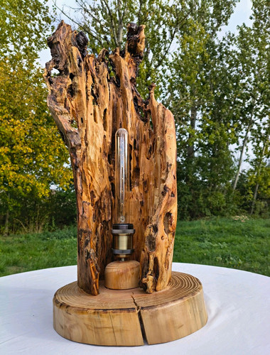 Rustikale holz tischlampe - rustikale,