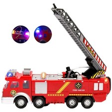 Große Feuerwehrauto mit Licht & Sound Spielzeugauto Feurwehr Spielzeug Geschenk