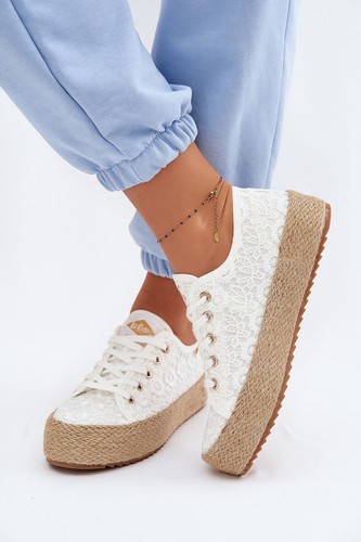 Verzierte stoff sneaker auf - stoff,