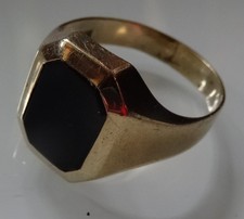 Herren Gold Ring alt schwarzer