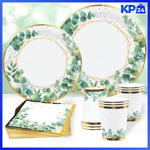 Partygeschirr set 96pcs olive - set,
