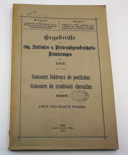 Pferdezucht schweiz 1916 - pferdezucht,