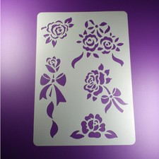 A4 Schablone Rose 5 Rosen