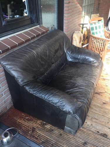 Ledersofa sitzer schwarz - ledersofa, 2