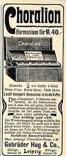 Gebr. Hug & Co. Leipzig HARMONIUM IM KOFFER Historische Reklame von 1903