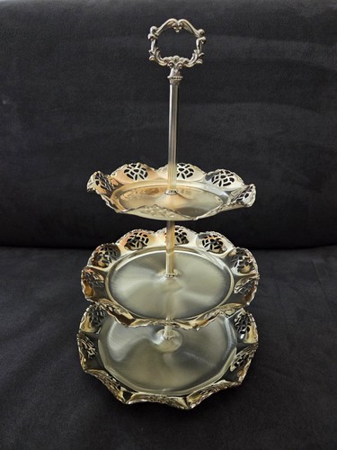 Etagere stöckig versilbert - etagere, 3-stöckig