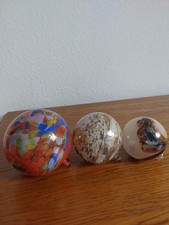 3 mungeblasene glaskugeln zum aufhängen