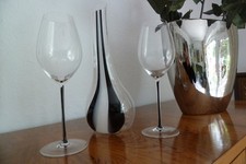 Riedel Set Dekanter + 2 Gläser Fatto a Mano schwarz