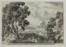 J. KÜSEL (1650-1717), Landschaft mit Iphimedeia und Neptun, KSt. Klassizismus