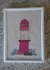 Bild handgestickt Leuchtturm