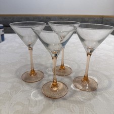 4 Cocktail Martinigläser Luminarc France rosa Stiel H ca 16,5 cm