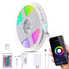5m LED Band Stripe Smart WiFi RGB Streifen Licht Leiste Dimmbar Fernbedienung