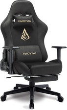 Andyou Gaming Stuhl, 150 kg Belastbarkeit Drehsessel, Schwarz