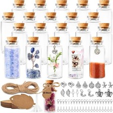 30ml 20 Stück Glasfläschchen Miniaturflaschen Korkenfläschchen Deko Fläschchen