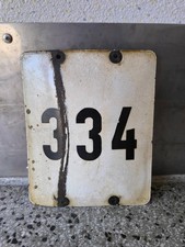 334 Signal Hinweis Schild Zug alt - 30 x 24,5 x 1 cm -Metall Email Patina