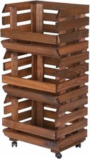 Obstkiste holz auf rollen - auf,