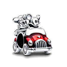 ❤️Sterlingsilber 925 Schmuck Anhänger rotes Auto mit Minni und Mickey Maus #10
