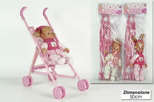 Puppe mit kinderwagen funz - puppe, c/4