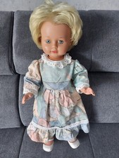 Schildkrötpuppe 60er Jahre Sprechfunktion blaue Schlafaugen bewegl. Arme+Beine