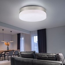 Deckenleuchte Flurlampe Wohnzimmerleuchte 2 Flammig E27 Glas opal nickel-matt