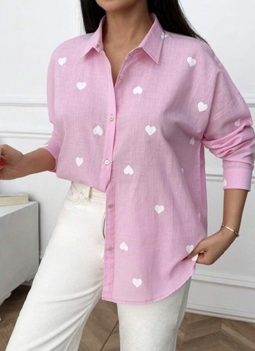 Bluse hemd baumwolle - baumwolle, hellpink