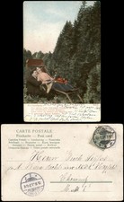Ansichtskarte  Waldandacht Liebespaar im Liegestuhl am Waldesrand 1906