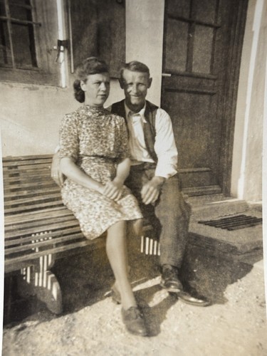 Foto paar sitzbank haus - paar,