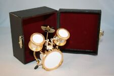 Puppenstube Miniatur - Schlagzeug gold / silber 8x5x8cm in Schatulle 1:12