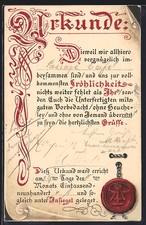 Künstler-AK Urkunde mit