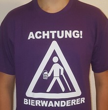 Herren T-Shirt Bier Geschenk zum Vatertag Oberfranken lila Gr L Brauerei Wandern
