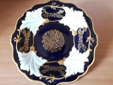 Großer Servierteller "Jutta 835/34" Weimar Porzellan Echt Kobalt mit Goldblume .