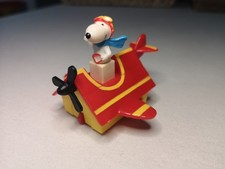 Snoopy Vintage Spielzeug Figur Red Baron mit Flugzeug (Aufziehmotor) 1998