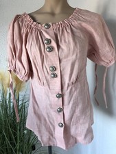 Shirt Bluse Leinenbluse Carmenshirt 40 Neu Leinen Edel