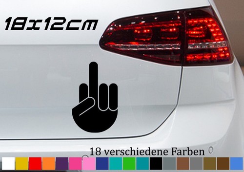 Mittelfinger aufkleber 18x12cm - mittelfinger,