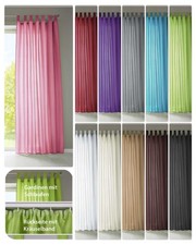 1er Set Vorhang Schal Schlaufen »Berlin« Microsatin Blickdicht Kräuselband