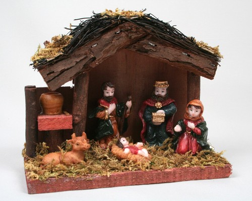 Weihnachtskrippe 15x12cm mit