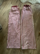 2 Stk. Landhaus Shabby Chic Vichy Karo Vorhang Gardine