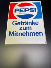 Pepsi Cola Werbung altes Schild Getränke zum Mitnehmen !