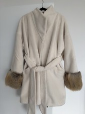 Damen Mantel Beige Alkantara