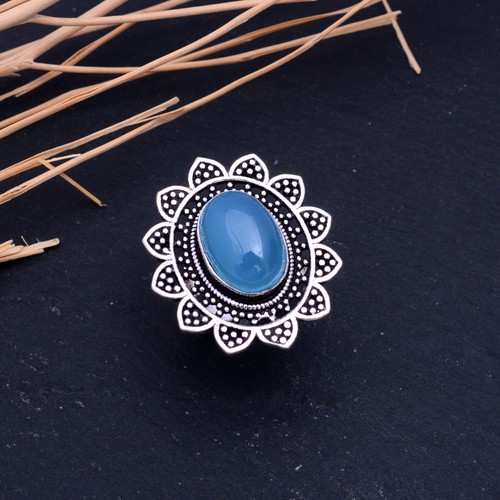 Natürlicher blauer chalcedon - natürlicher,