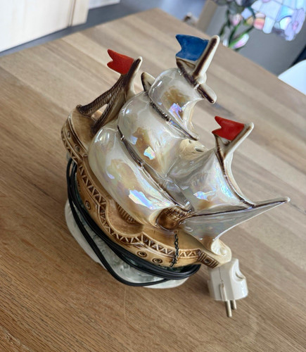 Vintage keramik segelschiff - keramik,