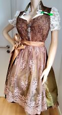 Astrid Söll Festtags Balkonett Dirndl Brautjungfern braun beige grün Gr.36 + 38